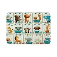 thumbnail image 1 of Ambesonne Animal World Bath Mat, Funny Monkey Elephant, 30.2" x 20", Teal Burnt Orange Ivory, 1 of 3