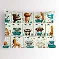 thumbnail image 1 of Ambesonne Animal World Pillow Sham, Funny Monkey Elephant, 36" X 20", Teal Burnt Orange Ivory, 1 of 2