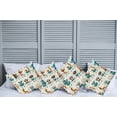 thumbnail image 1 of Ambesonne Animal World Throw Pillow Cover Pack of 4, Funny Monkey Elephant, 4 Pcs-20" x 20", Teal Burnt Orange Ivory, 1 of 5