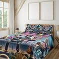 thumbnail image 1 of Ambesonne Animals Band Fitted & Top Sheet Set with Shams, Whimsical Funny Stage, Blue Purple and Pale Mustard, 1 of 1