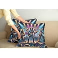 thumbnail image 1 of Ambesonne Animals Band Throw Pillow Cover Pack of 2, Whimsical Funny Stage, 2 Pcs-16"x16", Blue Purple and Pale Mustard, 1 of 5
