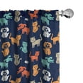 thumbnail image 1 of Ambesonne Animals Curtains, Cat Dog and Mouse, Pair of 28"x84", Multicolor, 1 of 5