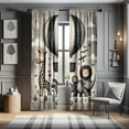 thumbnail image 1 of Ambesonne Animals Curtains, Nostalgia Animal Friends, Pair of 28"x95", Dusk Dark Teal Ecru, 1 of 2
