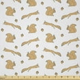 thumbnail image 1 of Ambesonne Animals Fabric by the Yard Microfiber, Wild Life Squirrel With Nut, 2 Yards, White Camel, 1 of 2