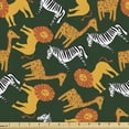 thumbnail image 1 of Ambesonne Animals Fabric by the Yard Upholstery, Lions Zebras and Giraffes, 3 Yards, Multicolor, 1 of 5