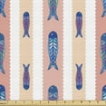 thumbnail image 1 of Ambesonne Animals Fabric by the Yard Upholstery, Underwater Fish Pattern Art, 3 Yards, Blush White Cobalt Blue, 1 of 1