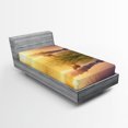thumbnail image 1 of Ambesonne Animals Fitted Sheet, Horse Valley with Lake, Twin Size, Multicolor, 1 of 3