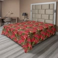 thumbnail image 1 of Ambesonne Animals Flat Bedding Sheet Soft Top Sheet, Tropical Leopard Floral Art, California King, Pale Mustard and Pale Pink, 1 of 1