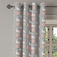 thumbnail image 1 of Ambesonne Animals Grommet Curtain Single Panel, Cartoon Flora Fauna, 50"x60", Pale Pink Pale Grey, 1 of 5