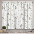 thumbnail image 1 of Ambesonne Animals Kitchen Curtains, Birds Settled on Branches, 55"x45", White and Olive Green, 1 of 3