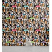 Ambesonne Animals Peel & Stick Wallpaper for Home, Cats and Dogs Friends Art, 13"x36", Multicolor