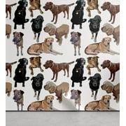 Ambesonne Animals Peel & Stick Wallpaper for Home, Little Puppies Breed Dogs, 13"x72", Multicolor