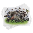 thumbnail image 1 of Ambesonne Animals Place Mats Set of 4, Wild Creatures Collage Art, Standard Size, Multicolor, 1 of 6