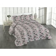 thumbnail image 1 of Ambesonne Animals Quilted Bedspread Set 3 Pcs, Psychedelic Zebra Tiger Art, Twin, Black White Pale Pink, 1 of 4