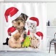 thumbnail image 1 of Ambesonne Animals Shower Curtain, Christmas Theme Pets, 69"Wx84"L, Multicolor, 1 of 5