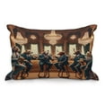 thumbnail image 1 of Ambesonne Animals in Suits Quilted Pillowcover, Wild Gentlemen, 30" x 20", Redwood Petrol Blue, 1 of 2