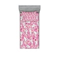 thumbnail image 1 of Ambesonne Anime Fitted Sheet & Pillow Sham Set, Rabbits Humor, Twin, White Pink, 1 of 2