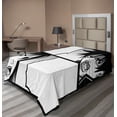 thumbnail image 1 of Ambesonne Anime Flat Sheet, Japanese Cartoon Comic, Twin Size, White Black and Grey, 1 of 1