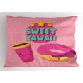 thumbnail image 1 of Ambesonne Anime Pillow Sham, Kawaii Donut Coffee, 26" X 20", Multicolor, 1 of 2