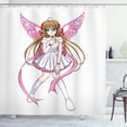 thumbnail image 1 of Ambesonne Anime Shower Curtain, Cartoon Lady Warrior of Love, 69"Wx75"L, Multicolor, 1 of 3