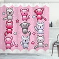 thumbnail image 1 of Ambesonne Anime Shower Curtain, Funny Japanese Doodle, 69"Wx84"L, Purple Pink Blue, 1 of 5