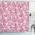 thumbnail image 1 of Ambesonne Anime Shower Curtain, Rabbits Humor, 69"Wx75"L, White Pink, 1 of 3