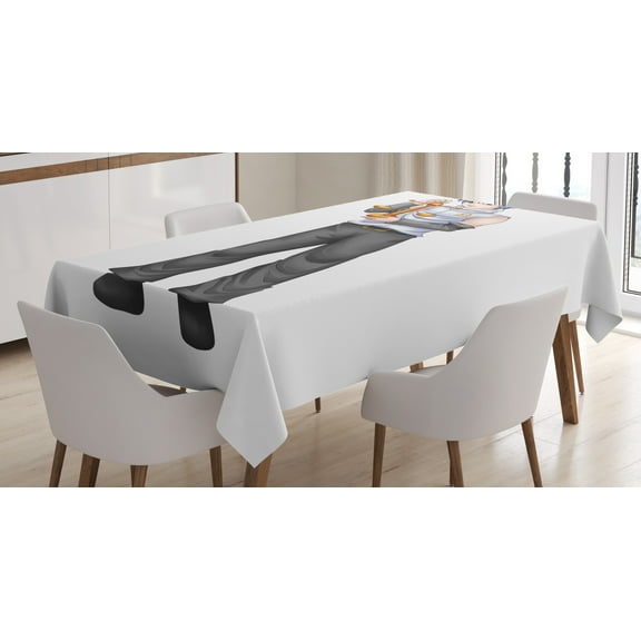 Ambesonne Anime Tablecloth Rectangular Table Cover, Zodiac Libra Boy, 60"x84", Multicolor