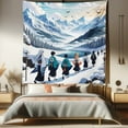 thumbnail image 1 of Ambesonne Anime Tapestry Queen Size, Walking on a Snowy Path Scene, 88"x88", Blue Teal White, 1 of 3