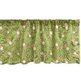 thumbnail image 1 of Ambesonne Anime Window Valance, Kids Toy Rabbits Pattern on a Green Background with Doodle Carrots, Curtain Valance for Kitchen Bedroom Decor with Rod Pocket, 54" X 18", Apple Green Yellow, 1 of 3