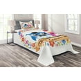 thumbnail image 1 of Ambesonne Anniversary Quilted Coverlet 2 Pcs, Year Lovers Owls, Twin Size, Multicolor, 1 of 2