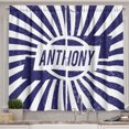 thumbnail image 1 of Ambesonne Anthony Kitchen Curtains, Masculine Name in Blue, 55"x39", Navy Blue and White, 1 of 3