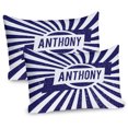 thumbnail image 1 of Ambesonne Anthony Pillow Sham 2 Pack, Masculine Name in Blue, 30"x20", Navy Blue and White, 1 of 3