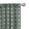 thumbnail image 1 of Ambesonne Antique Window Curtains, Renaissance Tile Art, Each 28" W x 63" L, Pale Yellow Dark Blue, 1 of 5