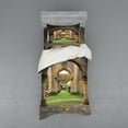 thumbnail image 1 of Ambesonne Antique Bedding Set 3 Pcs, Autumn Ruins View, Twin XL, Sand Brown and Green, 1 of 2