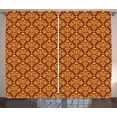 thumbnail image 1 of Ambesonne Antique Curtains 2 Panel Set, Vintage Damask Tile, 108" x 108", Brown Pale Orange, 1 of 3