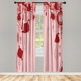 thumbnail image 1 of Ambesonne Antique Curtains, Vintage Tea Party Print Art, Pair of 28"x63", Blush Red, 1 of 2