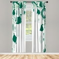 thumbnail image 1 of Ambesonne Antique Curtains, Vintage Tea Party Print Art, Pair of 28"x95", Fern Green, 1 of 2