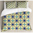 thumbnail image 1 of Ambesonne Antique Duvet Cover Set, Moroccan Motif Folk, 2-Calking, Violet Blue Yellow, 1 of 7