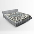 thumbnail image 1 of Ambesonne Antique Fitted Sheet, Anchor and Roses Clouds, Full Size, Eggshell Grey, 1 of 2