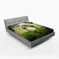 thumbnail image 1 of Ambesonne Antique Fitted Sheet, Fantasy Door in Forest View, Queen Size, Pale Green and Green, 1 of 2