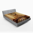 thumbnail image 1 of Ambesonne Antique Fitted Sheet, Medieval Architecture, Full Size, Beige Brown, 1 of 2