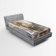 thumbnail image 1 of Ambesonne Antique Fitted Sheet, Old Vintage, Twin Size, Petrol Blue Marigold, 1 of 2