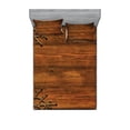 thumbnail image 1 of Ambesonne Antique Fitted Sheet & Pillow Sham Set, Gothic Style Ornaments, Queen, Dark Rosewood, 1 of 2