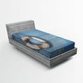 thumbnail image 1 of Ambesonne Antique Fitted Sheet, Shabby Nature Leisure, Twin XL Size, Pale Brown Pale Blue, 1 of 3
