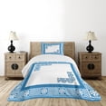 thumbnail image 1 of Ambesonne Antique Floral Quilted Bedspread Set 2 Pcs, Neo Classical Lines, Twin Size, White and Blue, 1 of 6