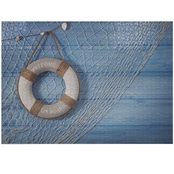 Ambesonne Antique Jigsaw Puzzle Durable Cardboard, Shabby Nature Leisure, 1000 pcs, Pale Brown Pale Blue
