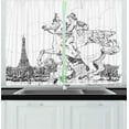 thumbnail image 1 of Ambesonne Antique Kitchen Curtains, France, 55"x39", Black White, 1 of 2