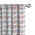 thumbnail image 1 of Ambesonne Antique Oriental 4-Panel Curtains, Folk Boho Symbols, 56"x84", Orange Blue and Sea Green, 1 of 4