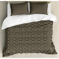 thumbnail image 1 of Ambesonne Antique Oriental Duvet Cover Set, Damask of Flowers, 2-Calking, Tan and Dark Sepia, 1 of 6