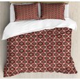 thumbnail image 1 of Ambesonne Antique Oriental Duvet Cover Set, Ethnic Art Flowers, Queen, Ruby Dark Blue, 1 of 3